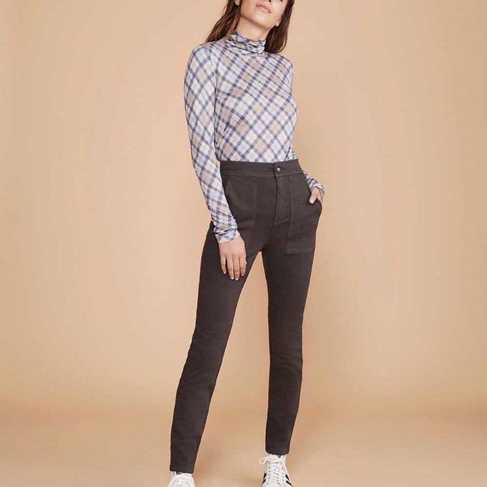 LOU & GREY Brushed Sateen High Waist Skinny Pants